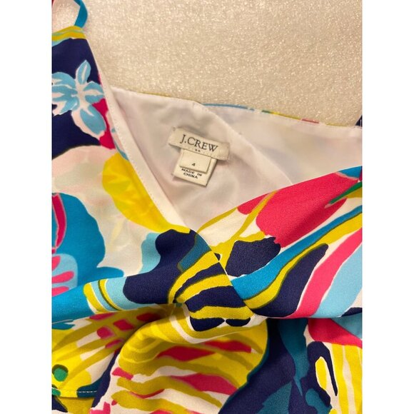 J Crew Multi Color Floral Ruffle Cami Dress size 4 - Picture 7 of 7